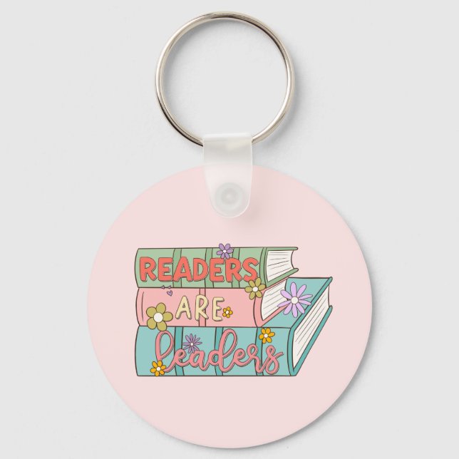 Readers Are Leaders – Cute & Inspirational Book Keychain (Front)