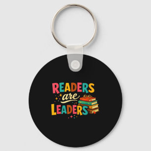 Readers are leaders fun motivational book lovers keychain
