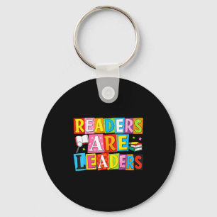 Readers are leaders funny reading book lover keychain