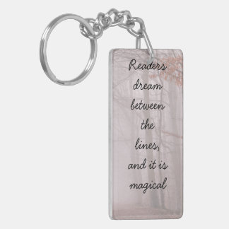 Readers dream between the lines... keychain