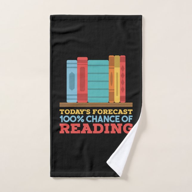 Reading - 100% Chance of Reading Funny Book Hand Towel (Hand Towel)