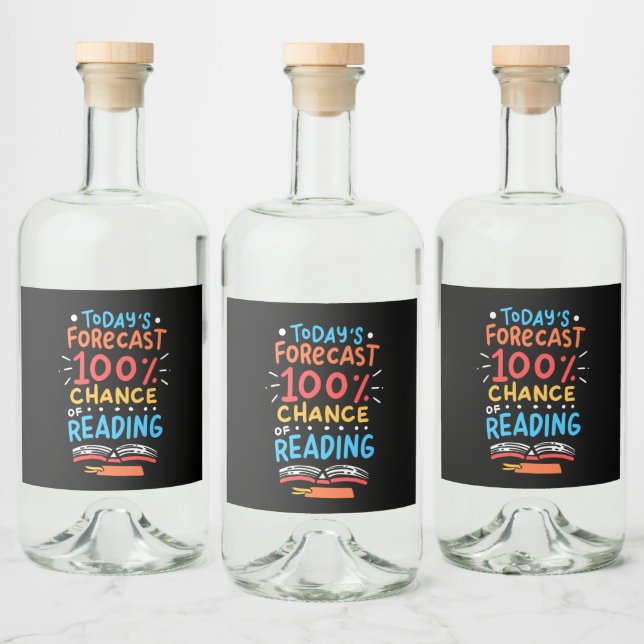 Reading - 100% Chance of Reading Liquor Bottle Label (Bottles)