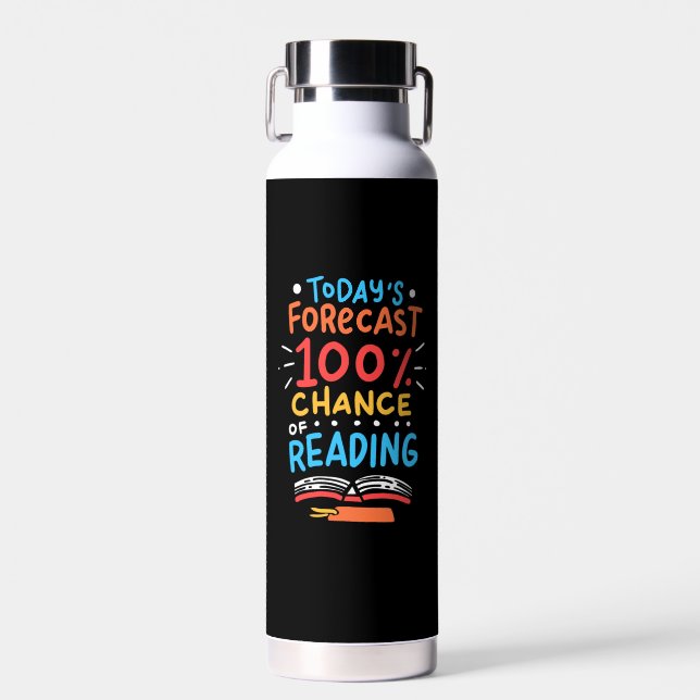 Reading - 100% Chance of Reading Water Bottle (Front)
