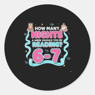 Reading 67 Meme Englieacher Funny 67 Book Lover Hu Classic Round Sticker