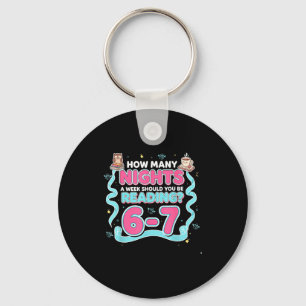 Reading 67 Meme Englieacher Funny 67 Book Lover Hu Keychain