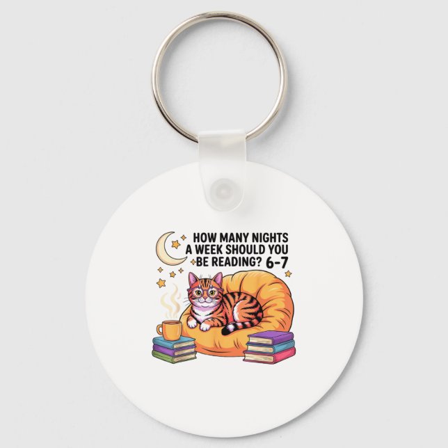 Reading 67 Meme Englieacher Funny 67 With Cat Read Keychain (Front)