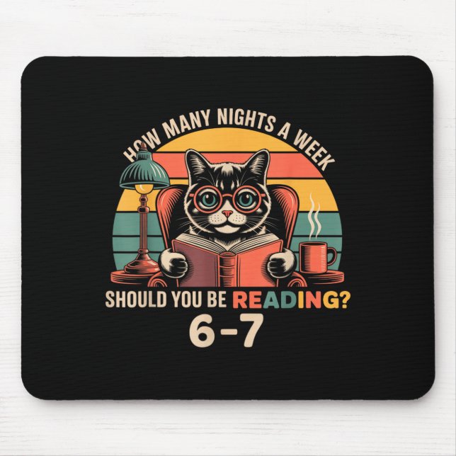 Reading 67 Meme Englieacher In Funny 67 Retro Cat  Mouse Pad (Front)