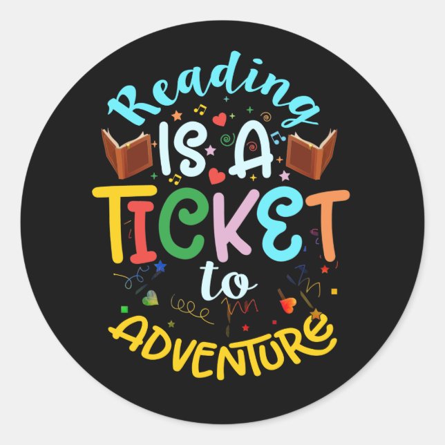 Reading Adventure Library Student Teacher Book Classic Round Sticker (Front)