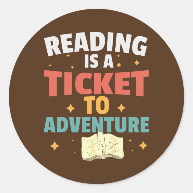Reading Adventure Library Student Teacher Book Classic Round Sticker (Front)