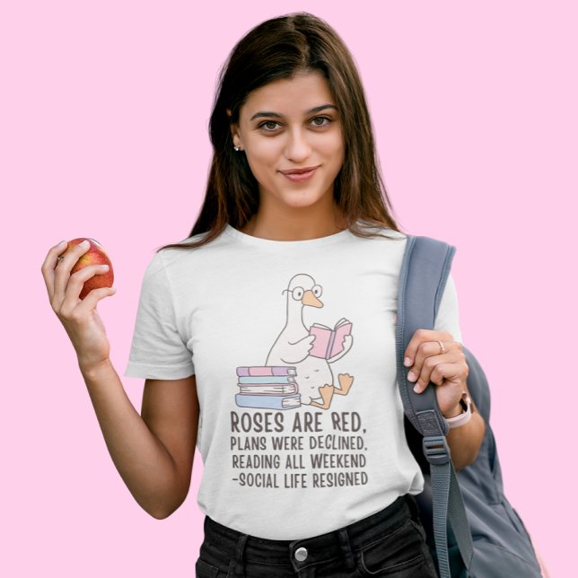 Reading All Weekend Funny Book Lover Goose Tri-Blend Shirt (Creator Uploaded)