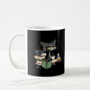 Reading And Coffee Because Murder Is Wrong Cat Cof Coffee Mug