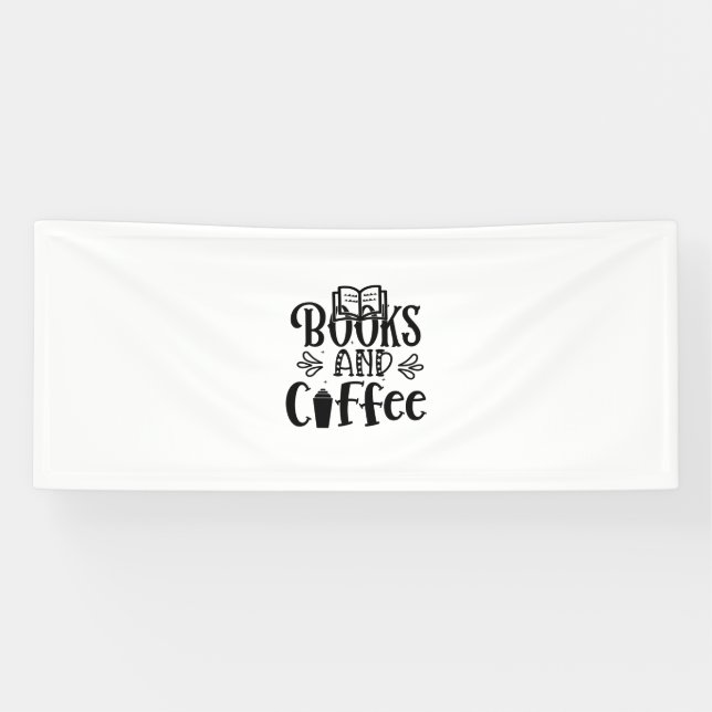 Reading Art Books And Coffee Banner (Horizontal)