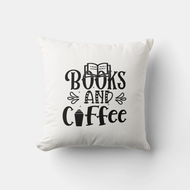 Reading Art Books And Coffee Throw Pillow (Front)