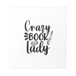 Reading Art Crazy Book Lady Notepad