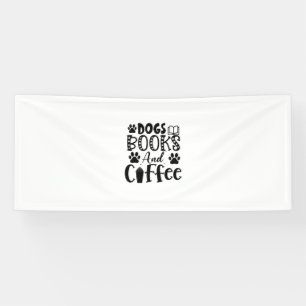 Reading Art Dogs Books And Coffee Banner