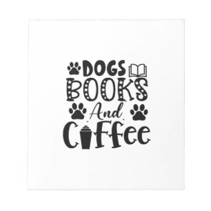 Reading Art Dogs Books And Coffee Notepad