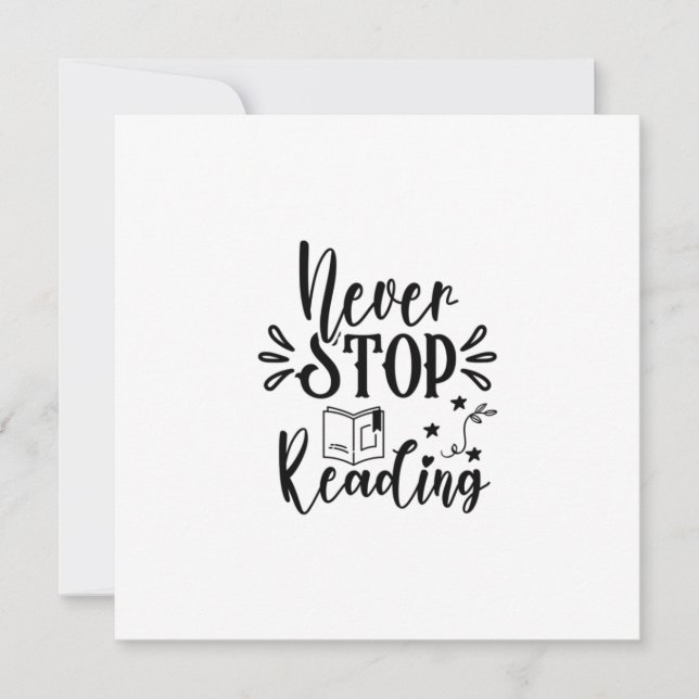 Reading Art Never Stop Reading Holiday Card (Front)