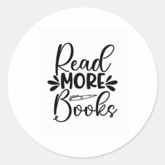 Reading Art Read More Books Classic Round Sticker