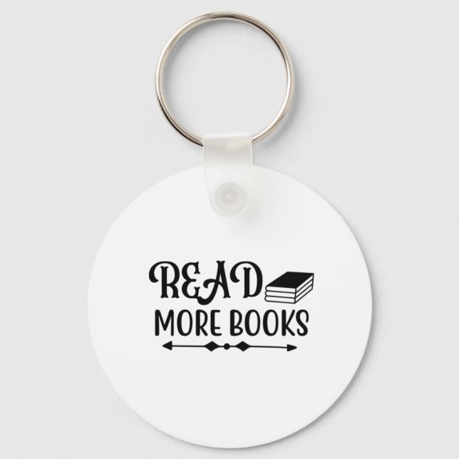Reading Art Read More Books Keychain (Front)