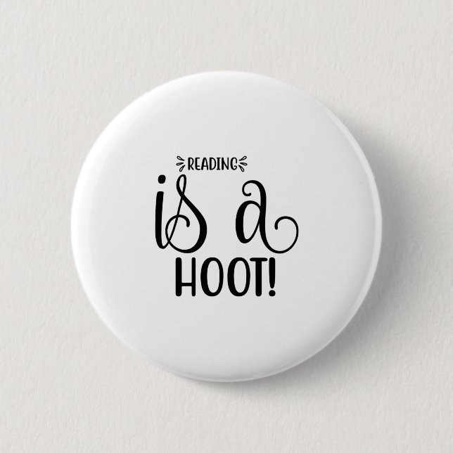 Reading Art Reading Is A Hoot 2 Inch Round Button (Front)