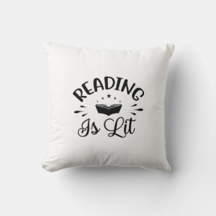 Reading Art Reading Is Lit Throw Pillow