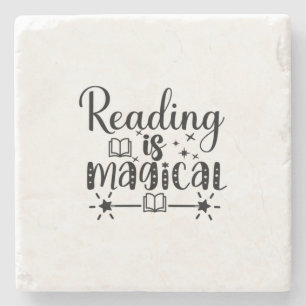 Reading Art Reading Is Magical Stone Coaster