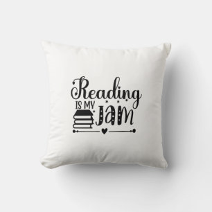 Reading Art Reading Is My Jam Throw Pillow
