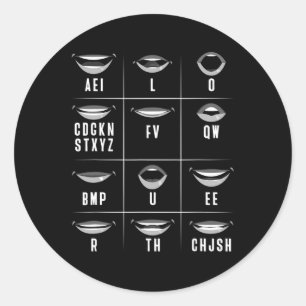 Reading Asl Hand Gesture Deaf Hearing Loss Awarene Classic Round Sticker