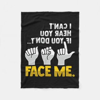 Reading Asl Hand Gesture Deaf Hearing Loss Awarene Fleece Blanket