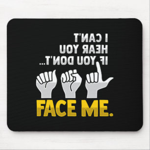 Reading Asl Hand Gesture Deaf Hearing Loss Awarene Mouse Pad