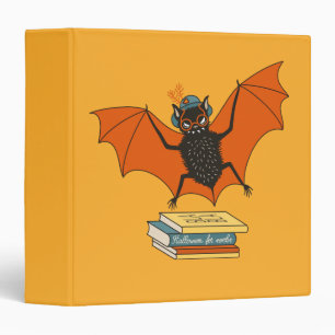 Reading Bat   Whimsical Librarian with Books Binder