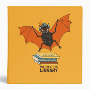 Reading Bat   Whimsical Librarian with Books Binder