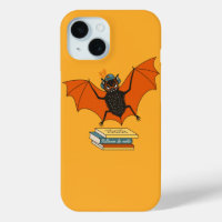 Reading Bat | Whimsical Librarian with Books