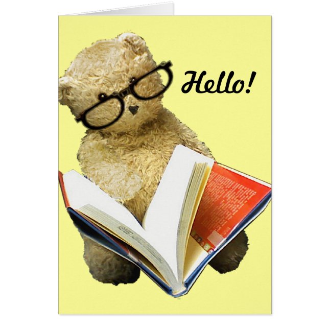 Reading Bear - customizable greeting card (Front)