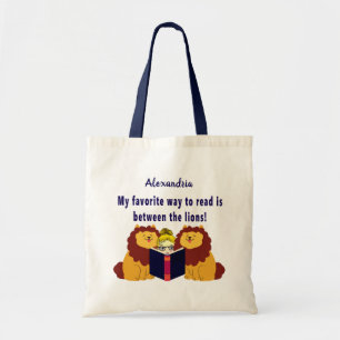Reading between the Lions Tote Bag