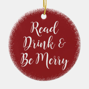 Reading Book Club Be Merry Holiday Ceramic Ornament