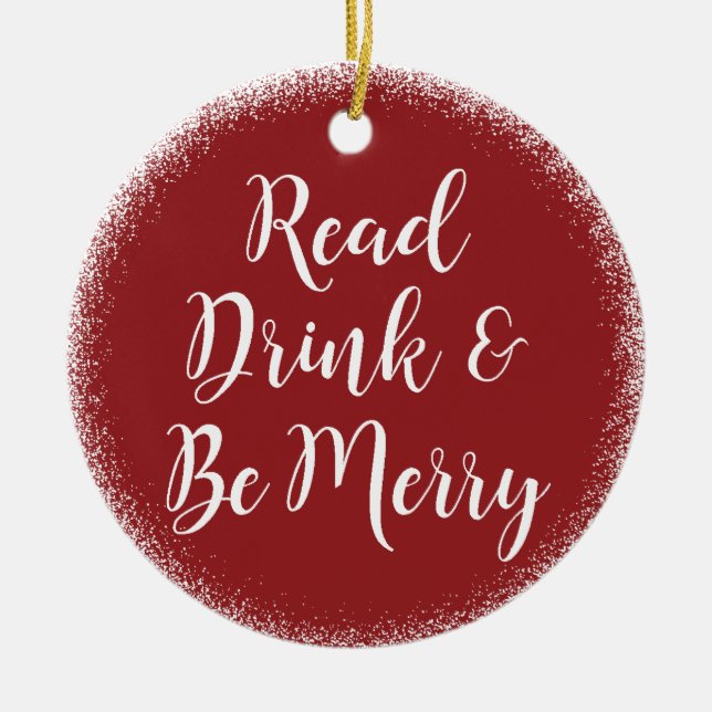 Reading Book Club Be Merry Holiday Ceramic Ornament (Front)