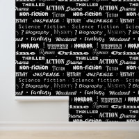 Reading Book Genres Monochrome Typographic