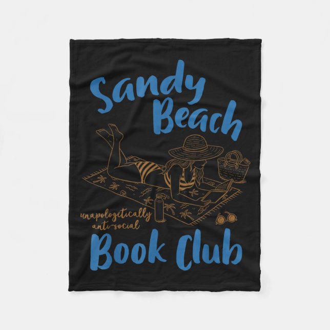 Reading Book Lover Bookish Summer Sandy A Beach Fleece Blanket (Front)