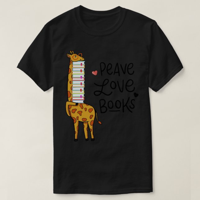 Reading Books Book Giraffe T-Shirt (Design Front)