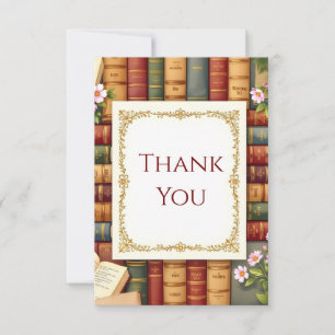 Reading Books Books Lover Thank You Card 