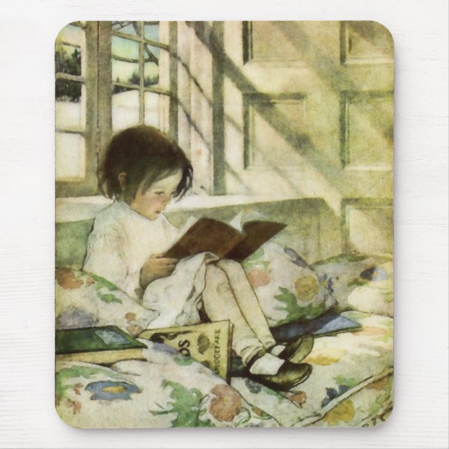 Reading Books in Winter Mousepad (Front)