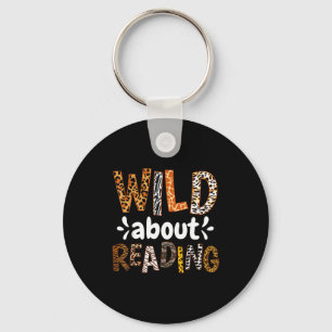Reading books reader librarian wild animals lover keychain