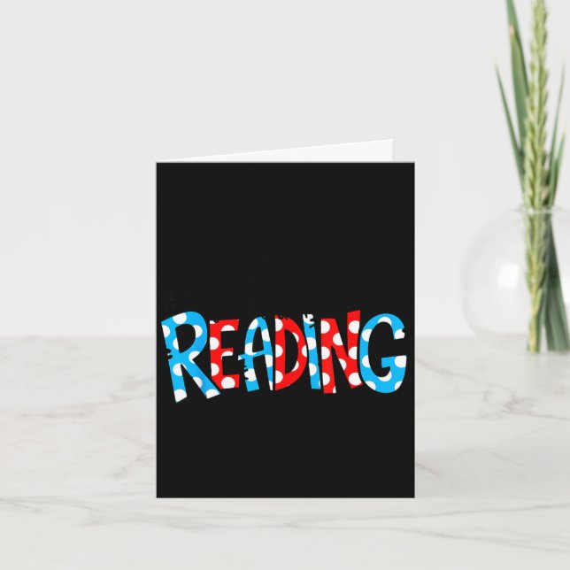 Reading books reader lover librarian teacher kids card (Front)