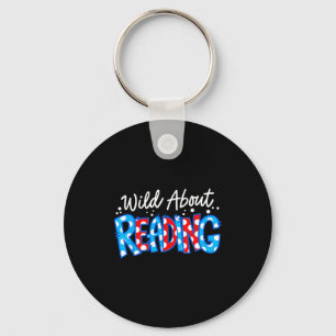 Reading books reader lover librarian teacher kids keychain