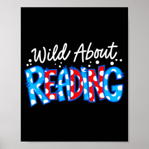 Reading books reader lover librarian teacher kids poster