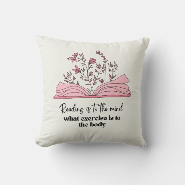 READING BOOKS THROW PILLOW (Front)