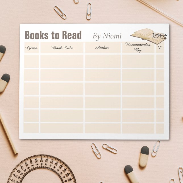 Reading Books Tracker Kids Notepad (Reading Books Kids Back to School Supplies Notepad)