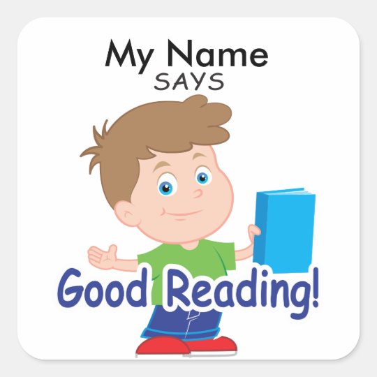 Reading Boy - Good Reading! Square Sticker