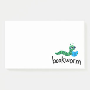 Reading Buddy Cute Bookworm With Book Post-it Notes